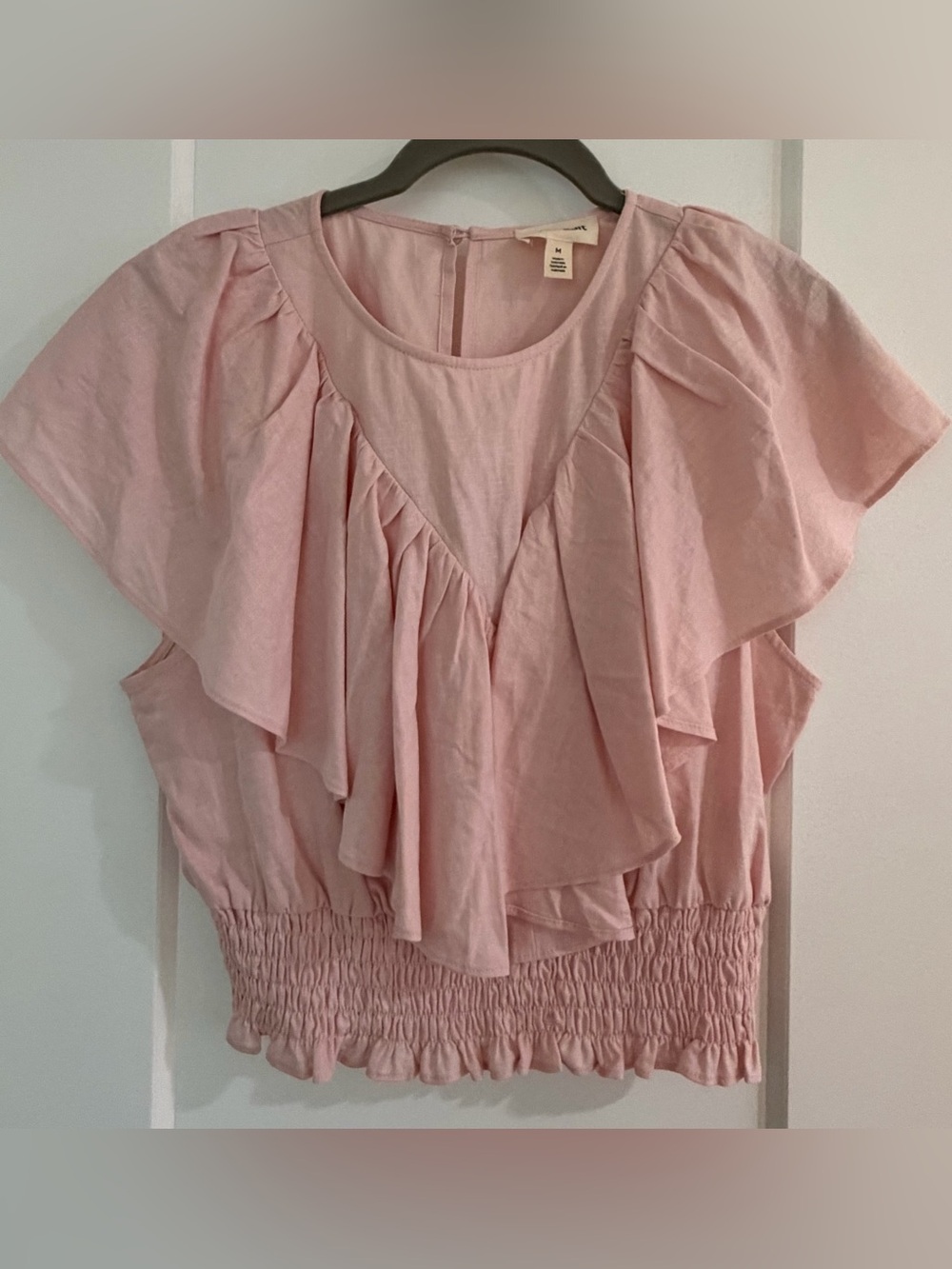 Open Edit Linen Ruffle Top